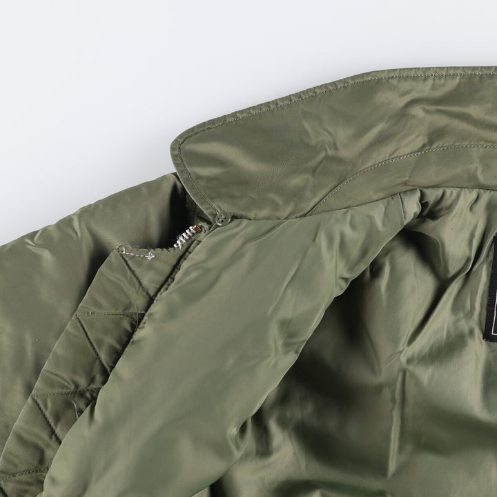 Civilian Alpha B-15 Type Padded Military Flight Jacket, Men's Size L Nylon Khaki type sage green Vintage Second Hand