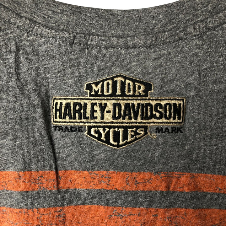 Harley-Davidson Henley Neck Motorcycle Bike T-Shirt, Men's Size L unclear gray type Vintage Second Hand