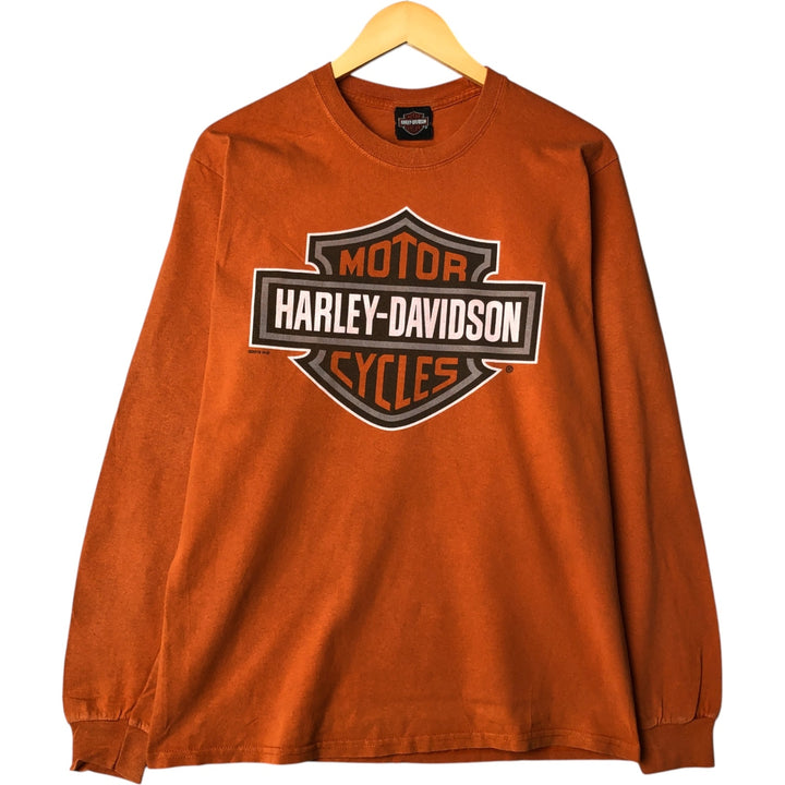 Harley-Davidson Skull Pattern Motorcycle Bike T-shirt Men's XL unclear orange type Vintage Second Hand
