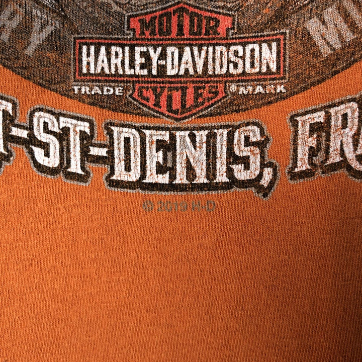 Harley-Davidson Skull Pattern Motorcycle Bike T-shirt Men's XL unclear orange type Vintage Second Hand