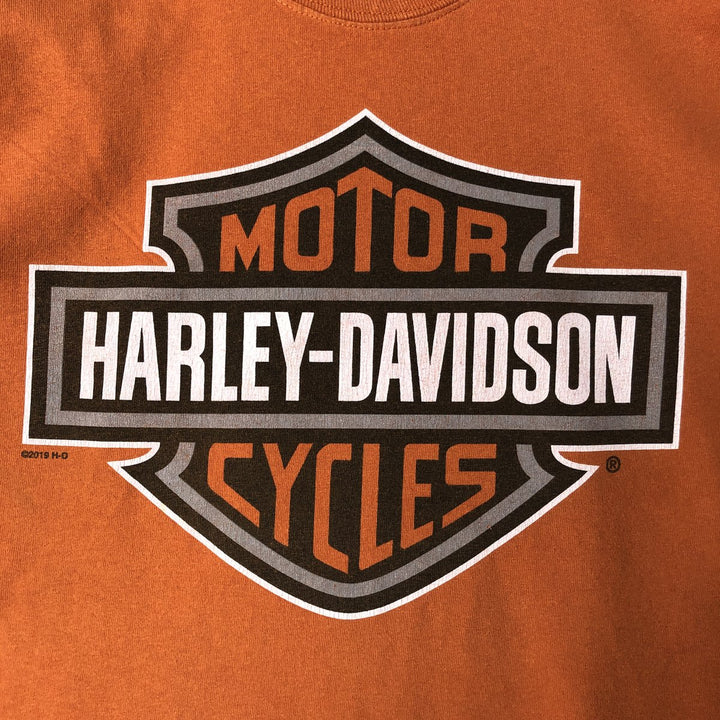 Harley-Davidson Skull Pattern Motorcycle Bike T-shirt Men's XL unclear orange type Vintage Second Hand