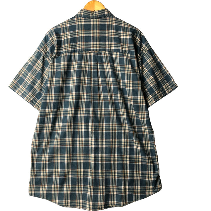 90'S Ralph Lauren CHAPS short sleeve button down check shirt men's size L vintage cotton green type Vintage Second Hand