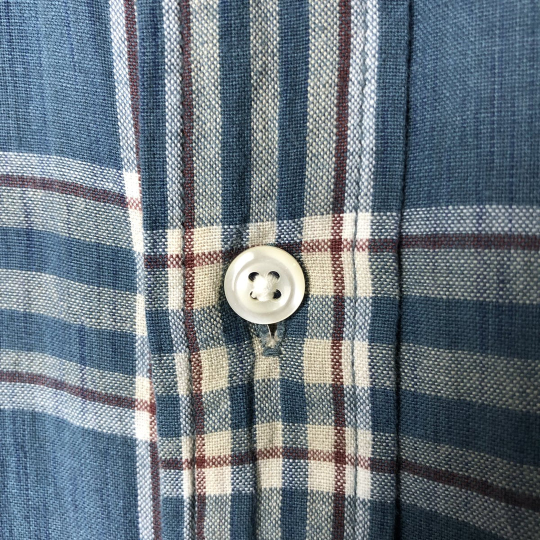 90'S Ralph Lauren CHAPS short sleeve button down check shirt men's size L vintage cotton green type Vintage Second Hand