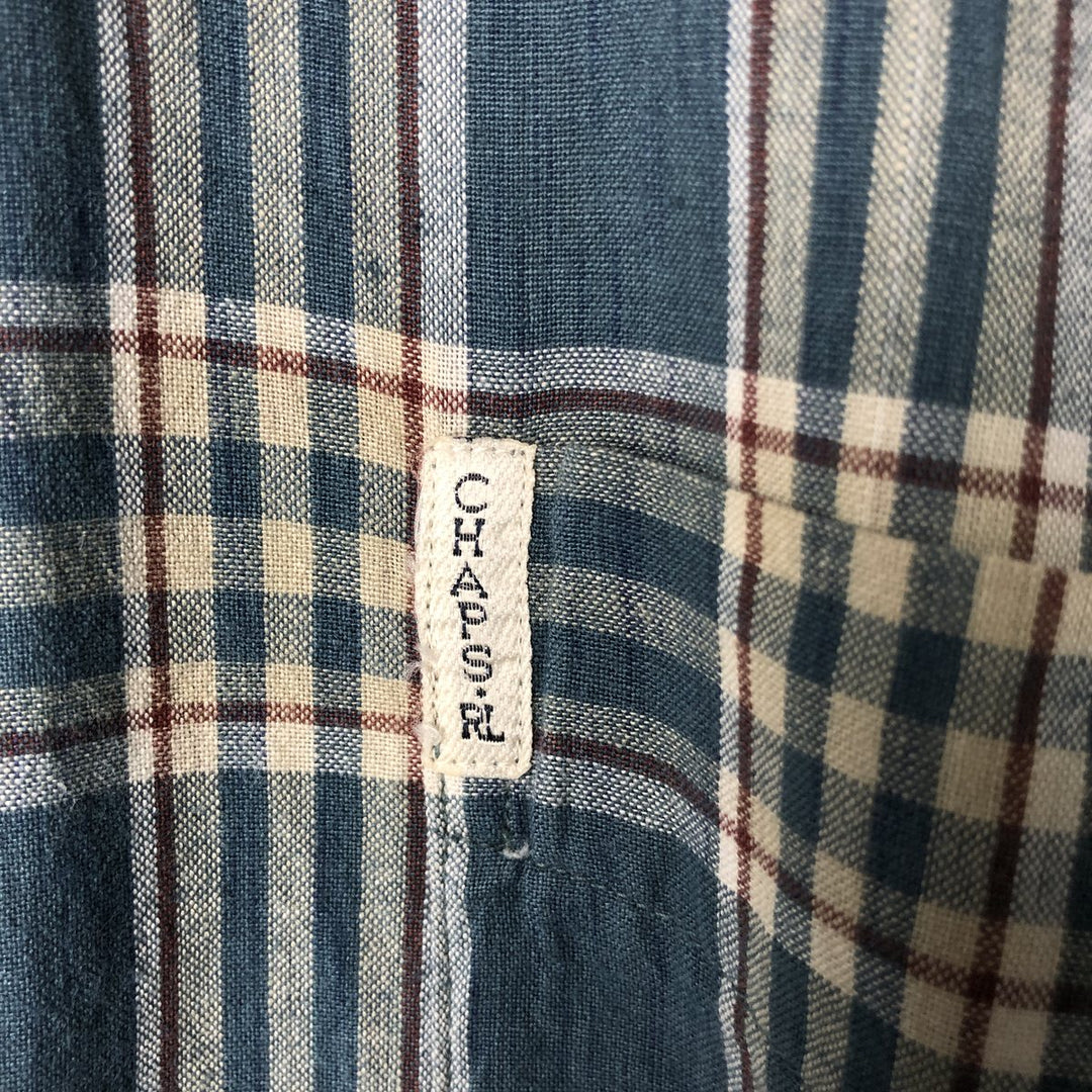 90'S Ralph Lauren CHAPS short sleeve button down check shirt men's size L vintage cotton green type Vintage Second Hand