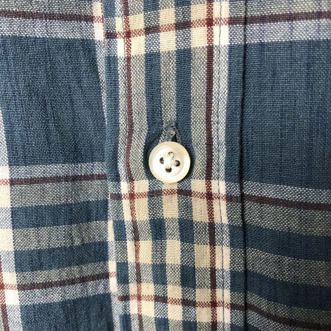90'S Ralph Lauren CHAPS short sleeve button down check shirt men's size L vintage cotton green type Vintage Second Hand