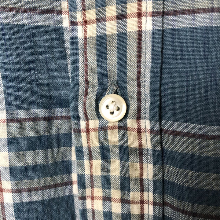 90'S Ralph Lauren CHAPS short sleeve button down check shirt men's size L vintage cotton green type Vintage Second Hand
