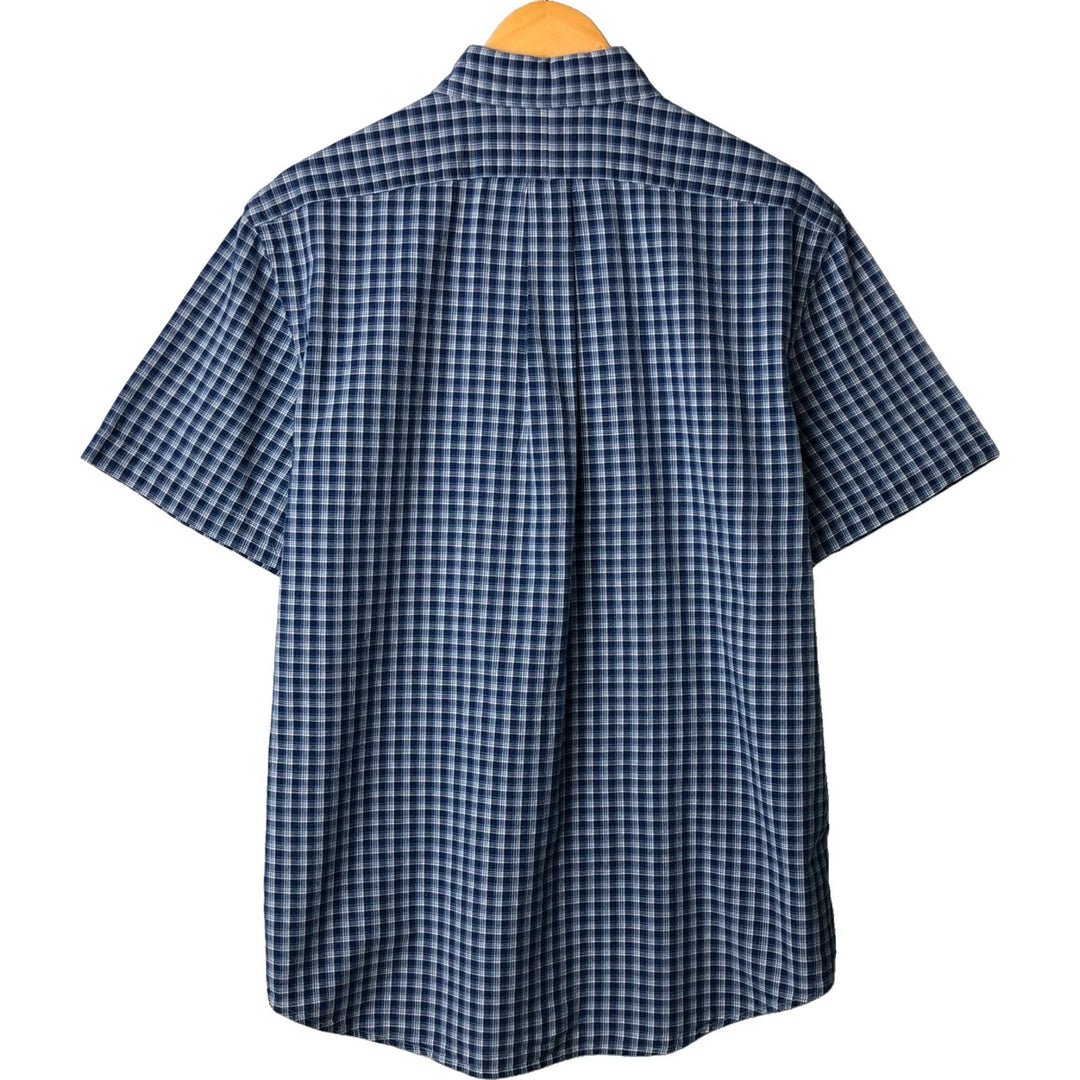 Ralph Lauren INDIGO OXFORD short sleeve button down check shirt men's size L cotton blue type Vintage Second Hand