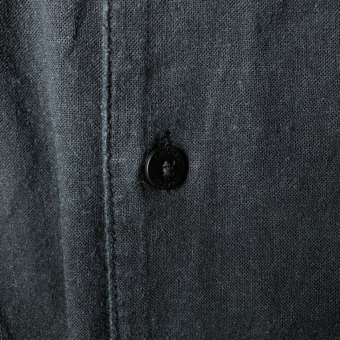 Haggar Short Sleeve Open Collar Linen and Rayon Box Shirt, Men's XL linen black type Vintage Second Hand
