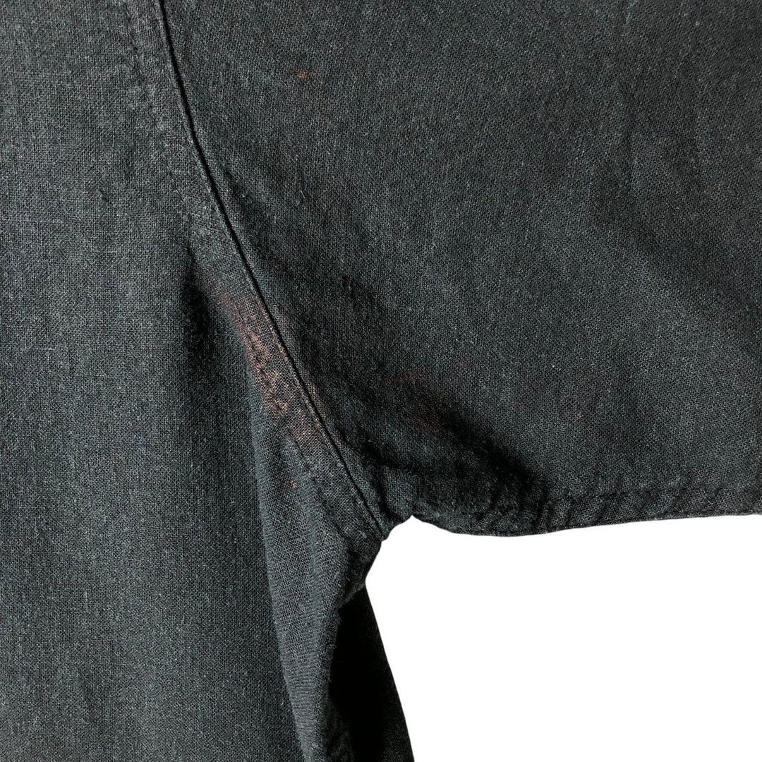 Haggar Short Sleeve Open Collar Linen and Rayon Box Shirt, Men's XL linen black type Vintage Second Hand