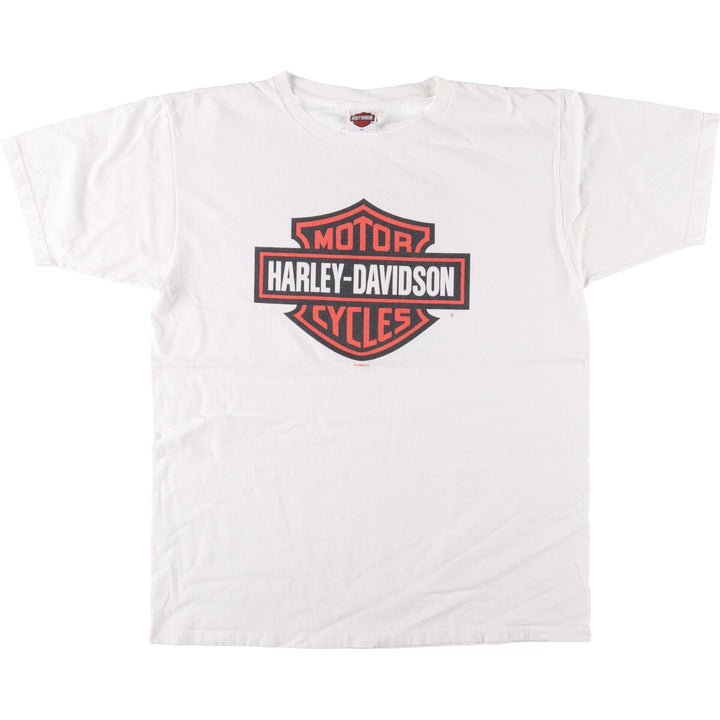 00'S Harley-Davidson Motorcycle Bike T-shirt Made in USA Men's XL unclear white type Vintage Second Hand