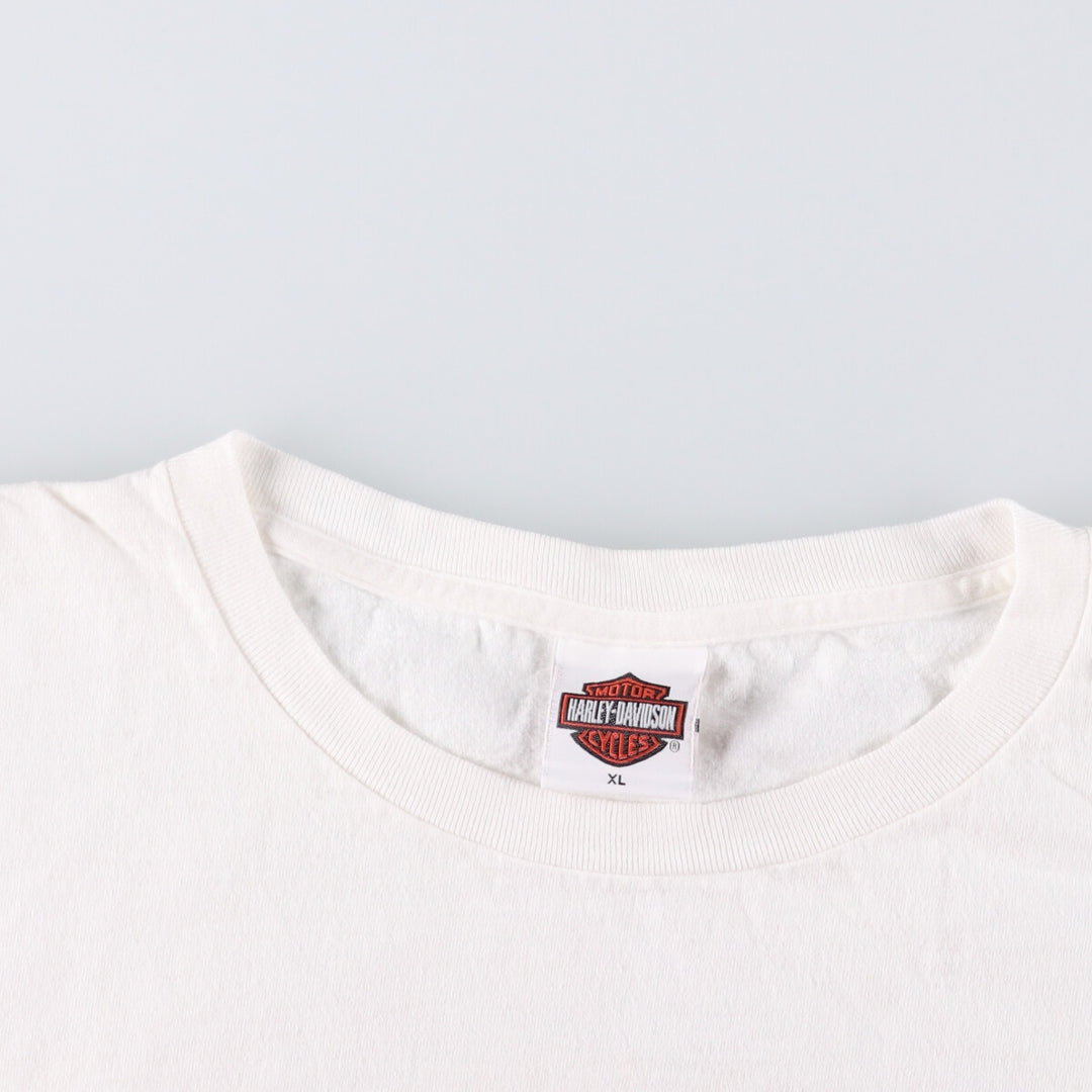 00'S Harley-Davidson Motorcycle Bike T-shirt Made in USA Men's XL unclear white type Vintage Second Hand