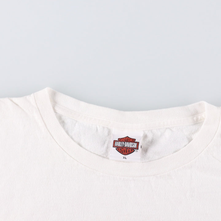 00'S Harley-Davidson Motorcycle Bike T-shirt Made in USA Men's XL unclear white type Vintage Second Hand