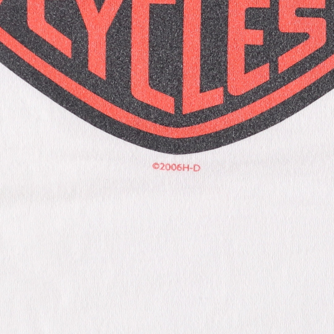 00'S Harley-Davidson Motorcycle Bike T-shirt Made in USA Men's XL unclear white type Vintage Second Hand