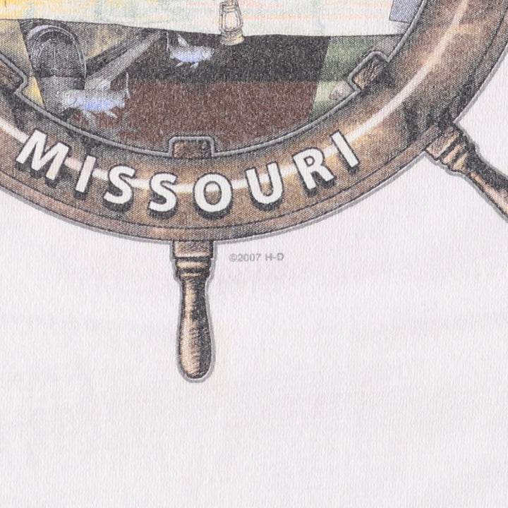 00'S Harley-Davidson Motorcycle Bike T-shirt Made in USA Men's XL unclear white type Vintage Second Hand