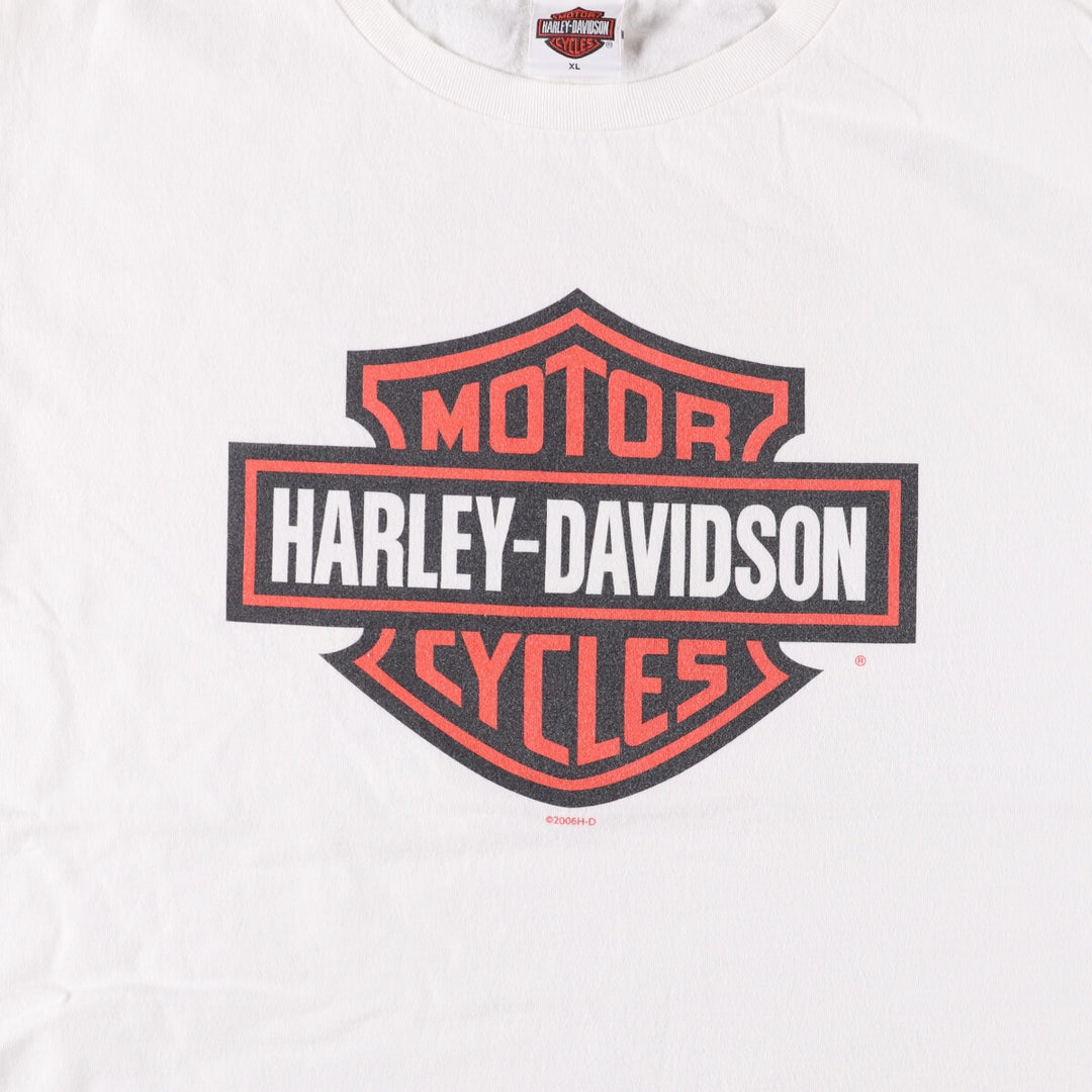00'S Harley-Davidson Motorcycle Bike T-shirt Made in USA Men's XL unclear white type Vintage Second Hand