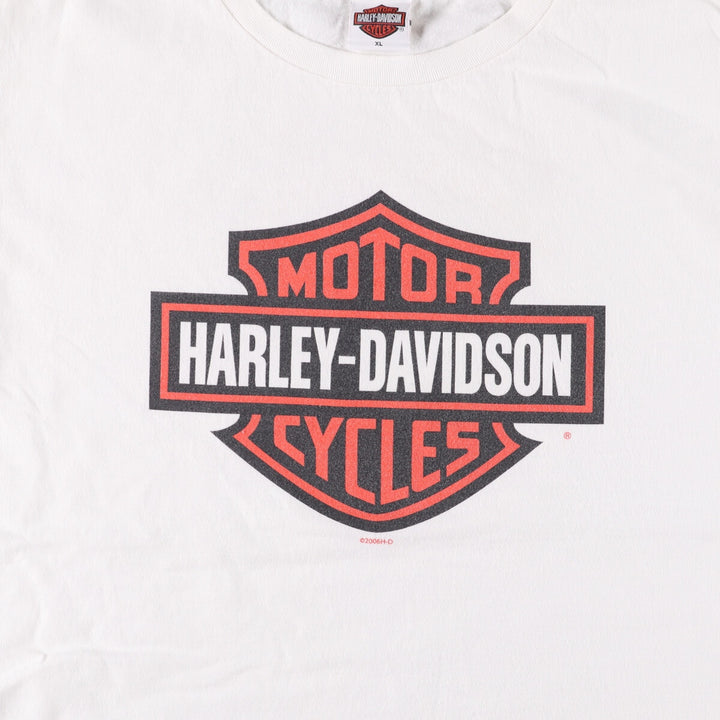 00'S Harley-Davidson Motorcycle Bike T-shirt Made in USA Men's XL unclear white type Vintage Second Hand
