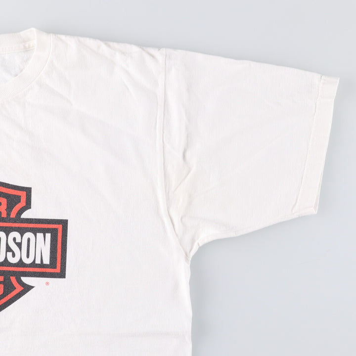 00'S Harley-Davidson Motorcycle Bike T-shirt Made in USA Men's XL unclear white type Vintage Second Hand
