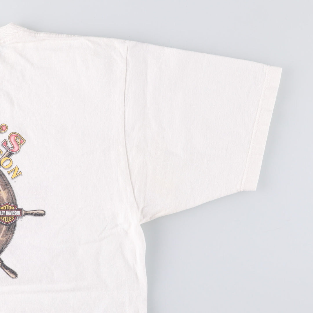 00'S Harley-Davidson Motorcycle Bike T-shirt Made in USA Men's XL unclear white type Vintage Second Hand