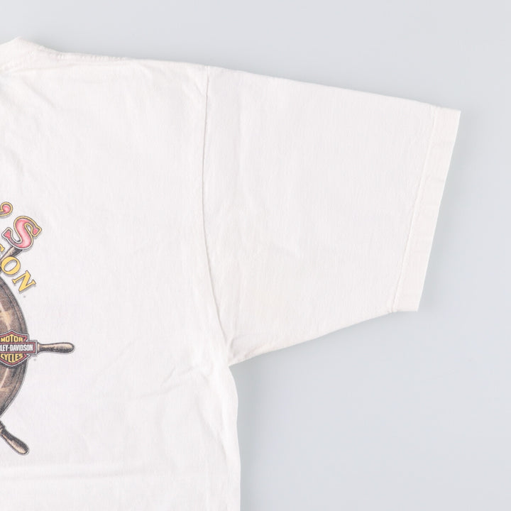 00'S Harley-Davidson Motorcycle Bike T-shirt Made in USA Men's XL unclear white type Vintage Second Hand