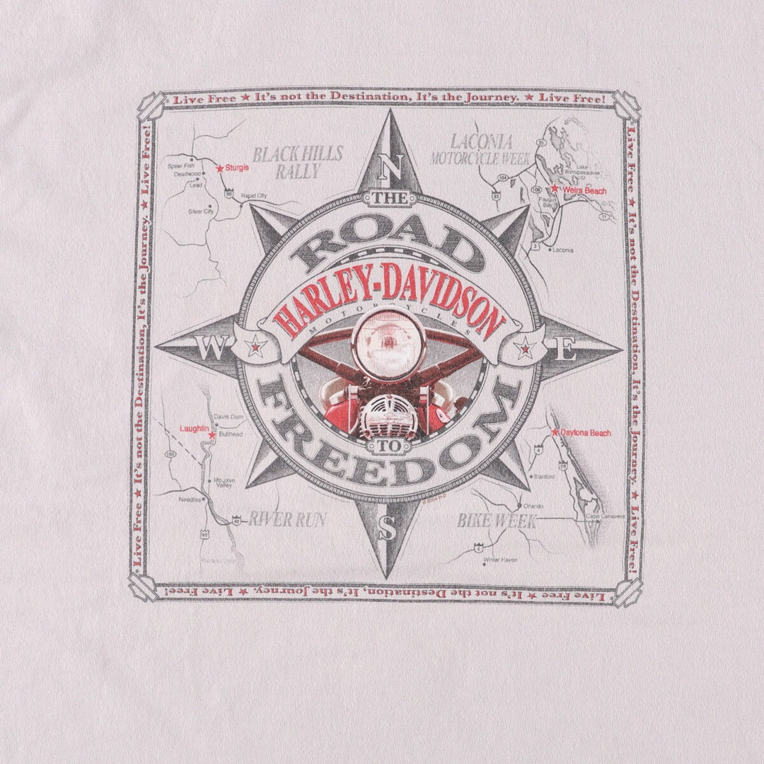 00'S Harley-Davidson Motorcycle Bike T-shirt Made in USA Men's XL cotton gray type Vintage Second Hand