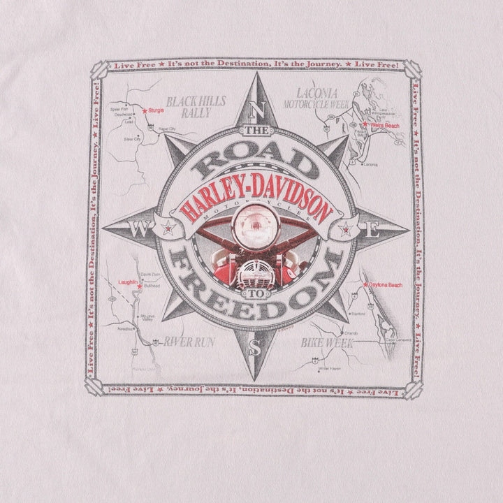 00'S Harley-Davidson Motorcycle Bike T-shirt Made in USA Men's XL cotton gray type Vintage Second Hand