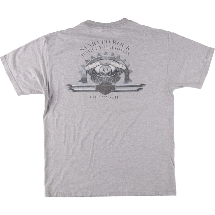 Harley-Davidson Eagle Pattern Motorcycle Bike T-shirt Men's L size cotton gray type Vintage Second Hand
