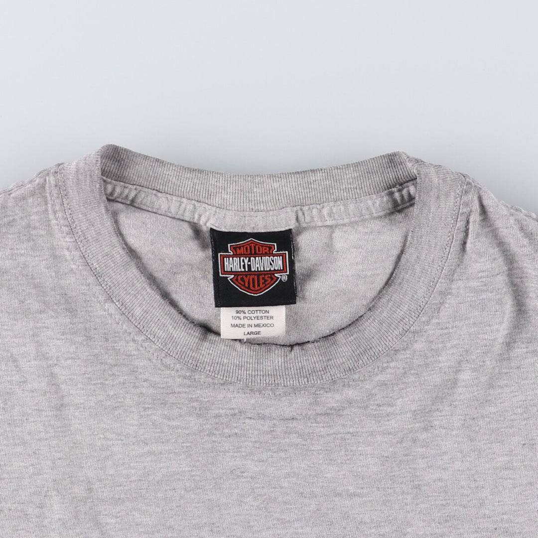 Harley-Davidson Eagle Pattern Motorcycle Bike T-shirt Men's L size cotton gray type Vintage Second Hand