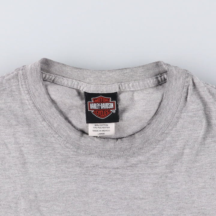 Harley-Davidson Eagle Pattern Motorcycle Bike T-shirt Men's L size cotton gray type Vintage Second Hand