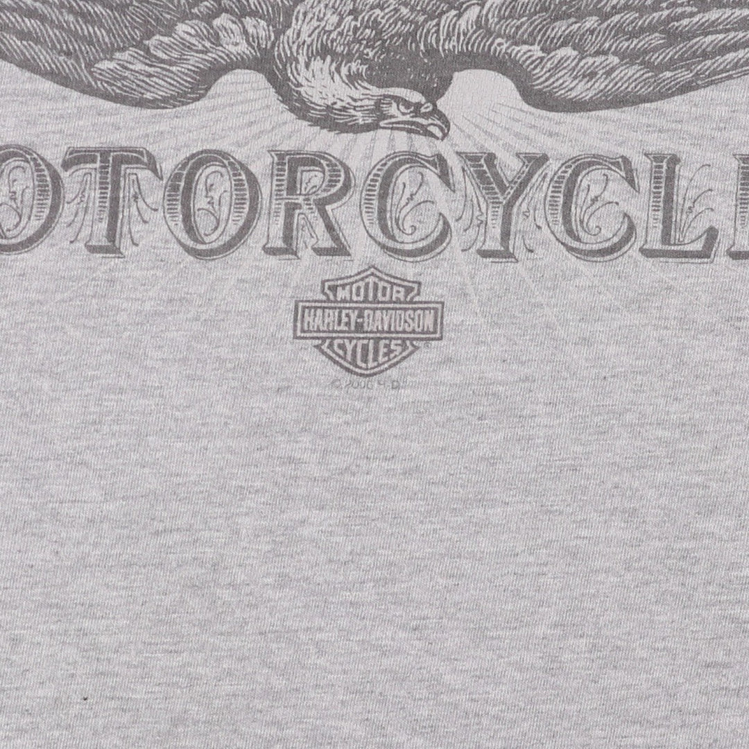 Harley-Davidson Eagle Pattern Motorcycle Bike T-shirt Men's L size cotton gray type Vintage Second Hand