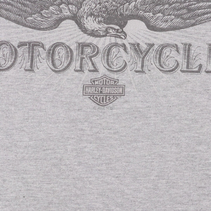 Harley-Davidson Eagle Pattern Motorcycle Bike T-shirt Men's L size cotton gray type Vintage Second Hand