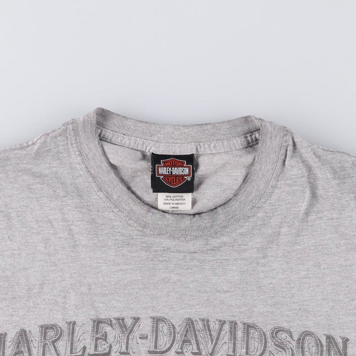 Harley-Davidson Eagle Pattern Motorcycle Bike T-shirt Men's L size cotton gray type Vintage Second Hand