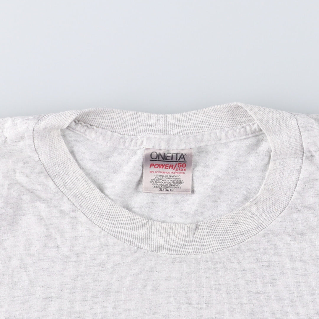 Vintage 90'S Oneita Kennedy Space Center advertising T-shirt, men's size XL cotton gray type Vintage Second Hand