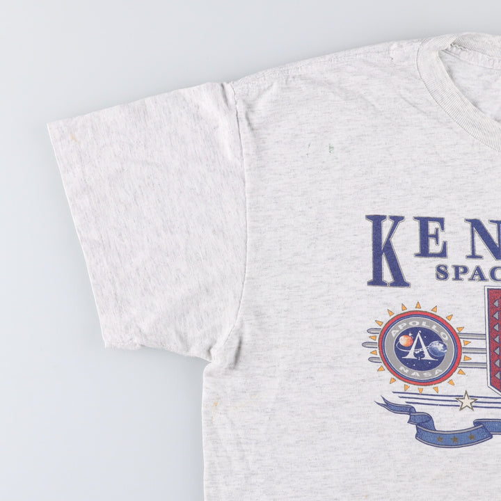 Vintage 90'S Oneita Kennedy Space Center advertising T-shirt, men's size XL cotton gray type Vintage Second Hand