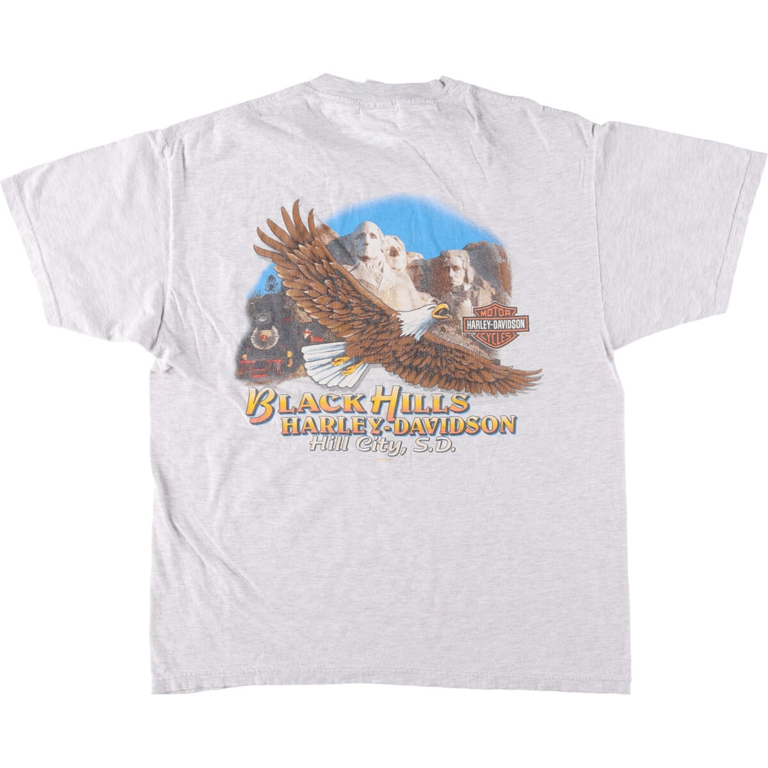 Harley-Davidson Motorcycle Bike T-shirt Made in USA Men's L size cotton gray type Vintage Second Hand