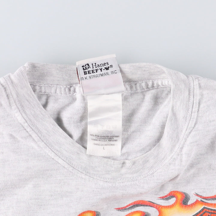 Harley-Davidson Motorcycle Bike T-shirt Made in USA Men's L size cotton gray type Vintage Second Hand