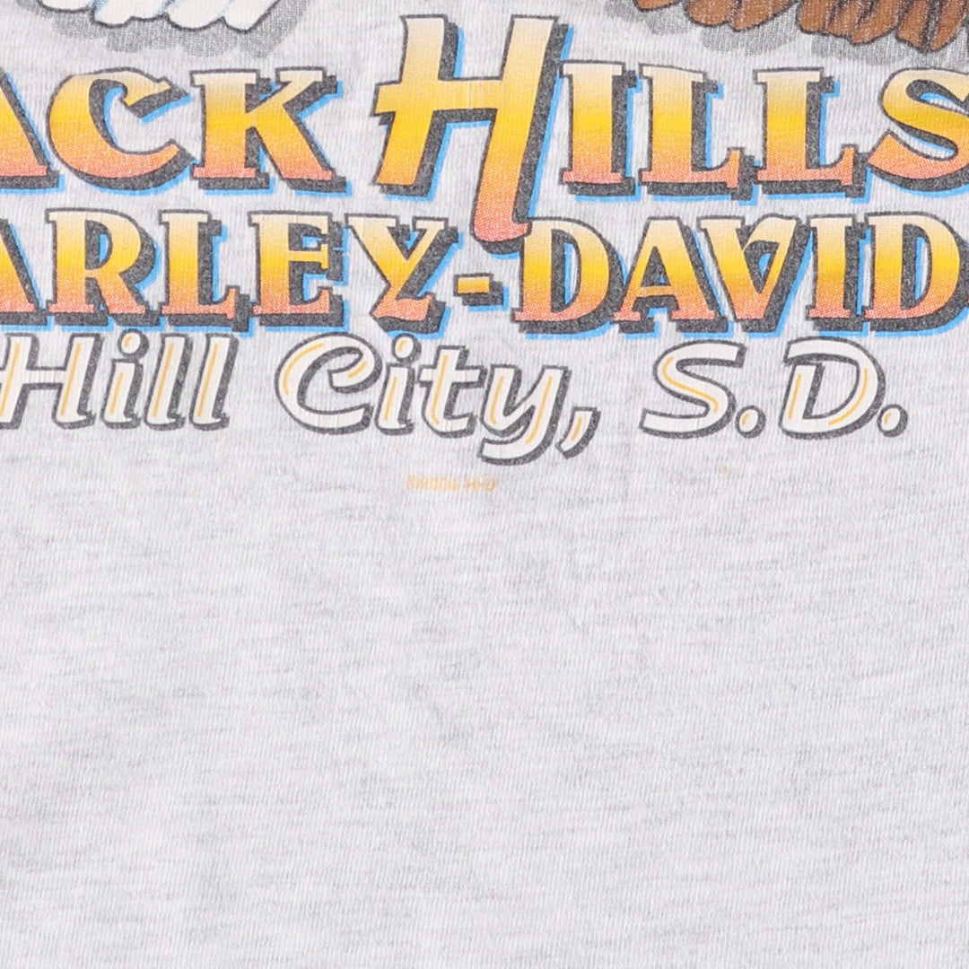 Harley-Davidson Motorcycle Bike T-shirt Made in USA Men's L size cotton gray type Vintage Second Hand