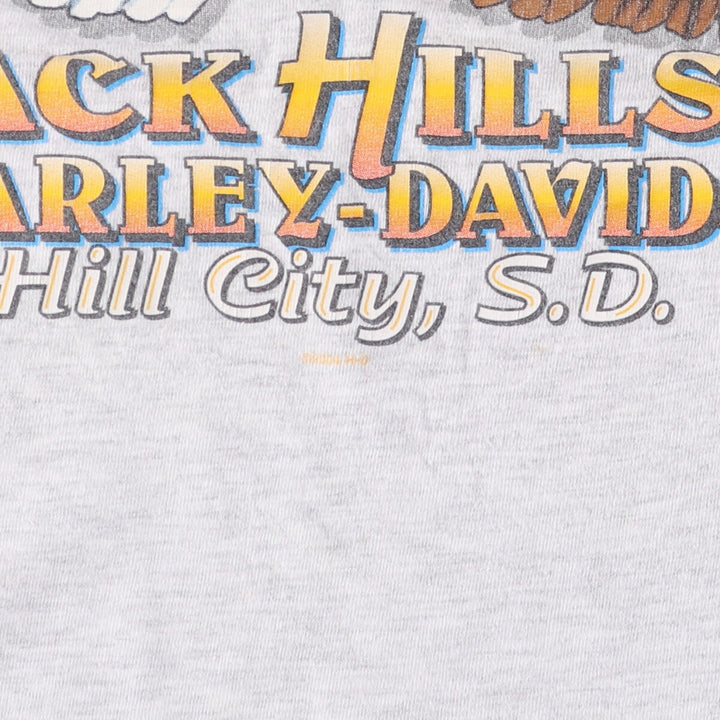 Harley-Davidson Motorcycle Bike T-shirt Made in USA Men's L size cotton gray type Vintage Second Hand