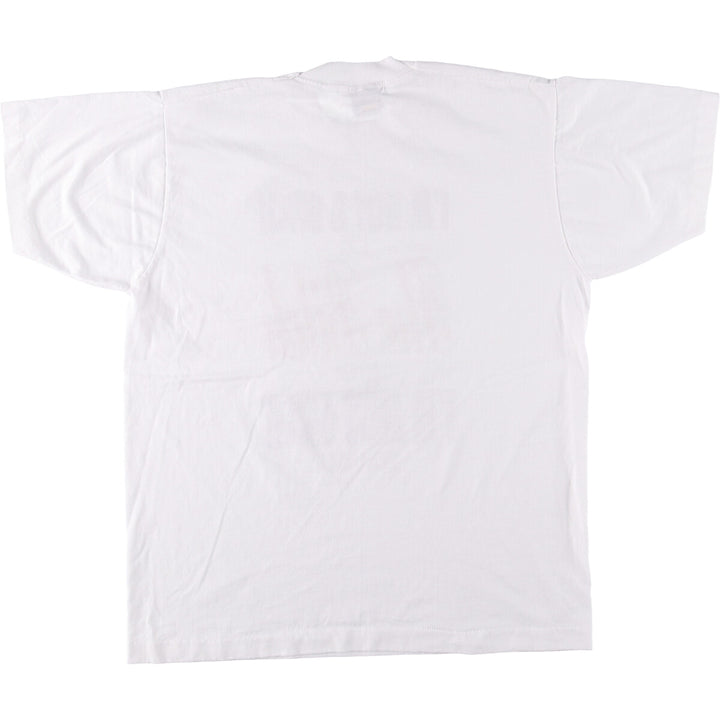 90'S Fruit of the Loom Message Print T-Shirt Made in USA Men's L Size Vintage cotton white type Vintage Second Hand
