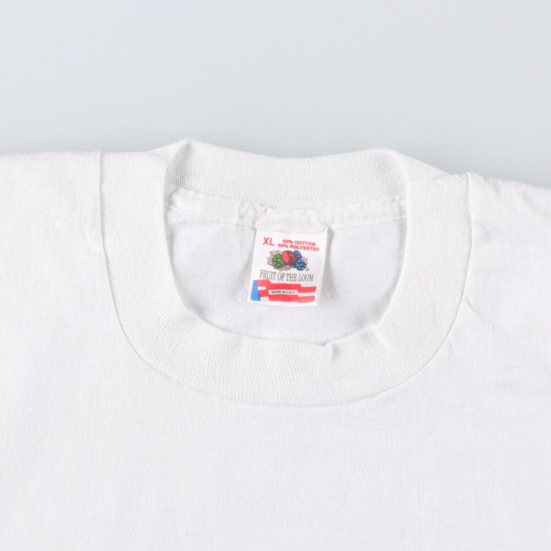 90'S Fruit of the Loom Message Print T-Shirt Made in USA Men's XL Vintage cotton white type Vintage Second Hand