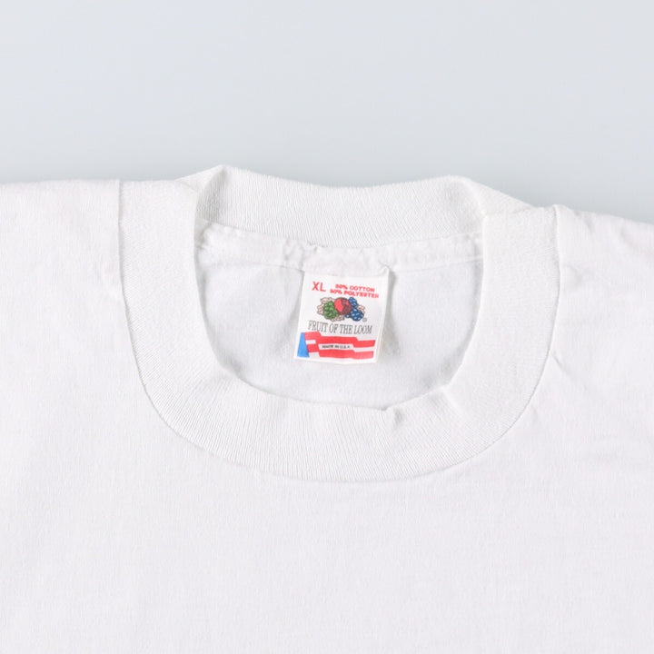 90'S Fruit of the Loom Message Print T-Shirt Made in USA Men's XL Vintage cotton white type Vintage Second Hand