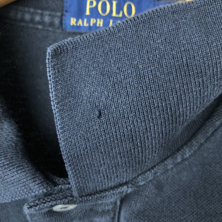 Ralph Lauren POLO RALPH LAUREN CUSTOM FIT short sleeve polo shirt men's XL equivalent cotton black type Vintage Second Hand