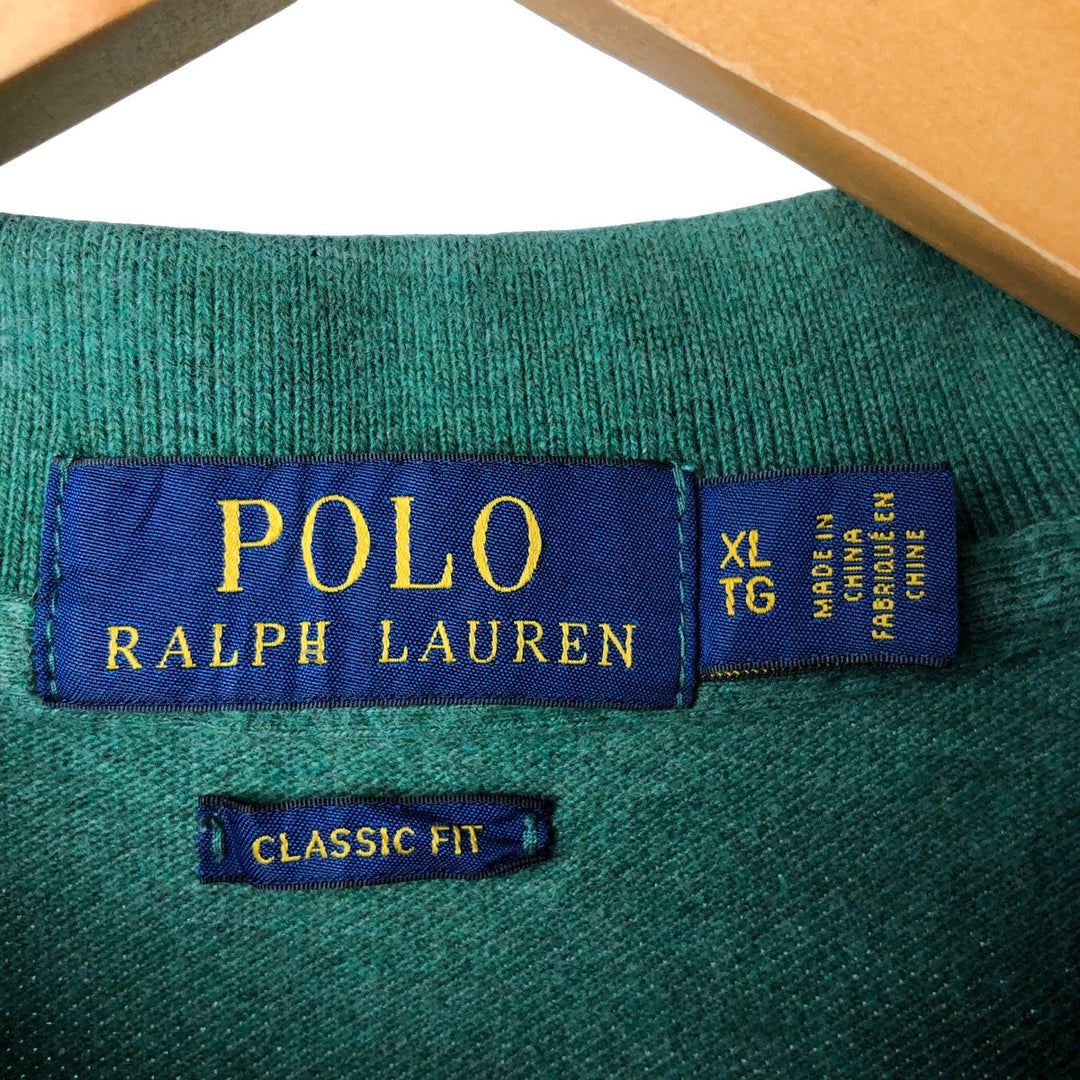 Ralph Lauren POLO RALPH LAUREN CLASSIC FIT short sleeve polo shirt men's XL equivalent unclear Khaki type sage green Vintage Second Hand