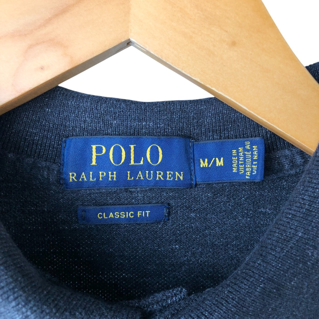 Ralph Lauren POLO RALPH LAUREN CLASSIC FIT short sleeve polo shirt men's XL equivalent cotton black type Vintage Second Hand