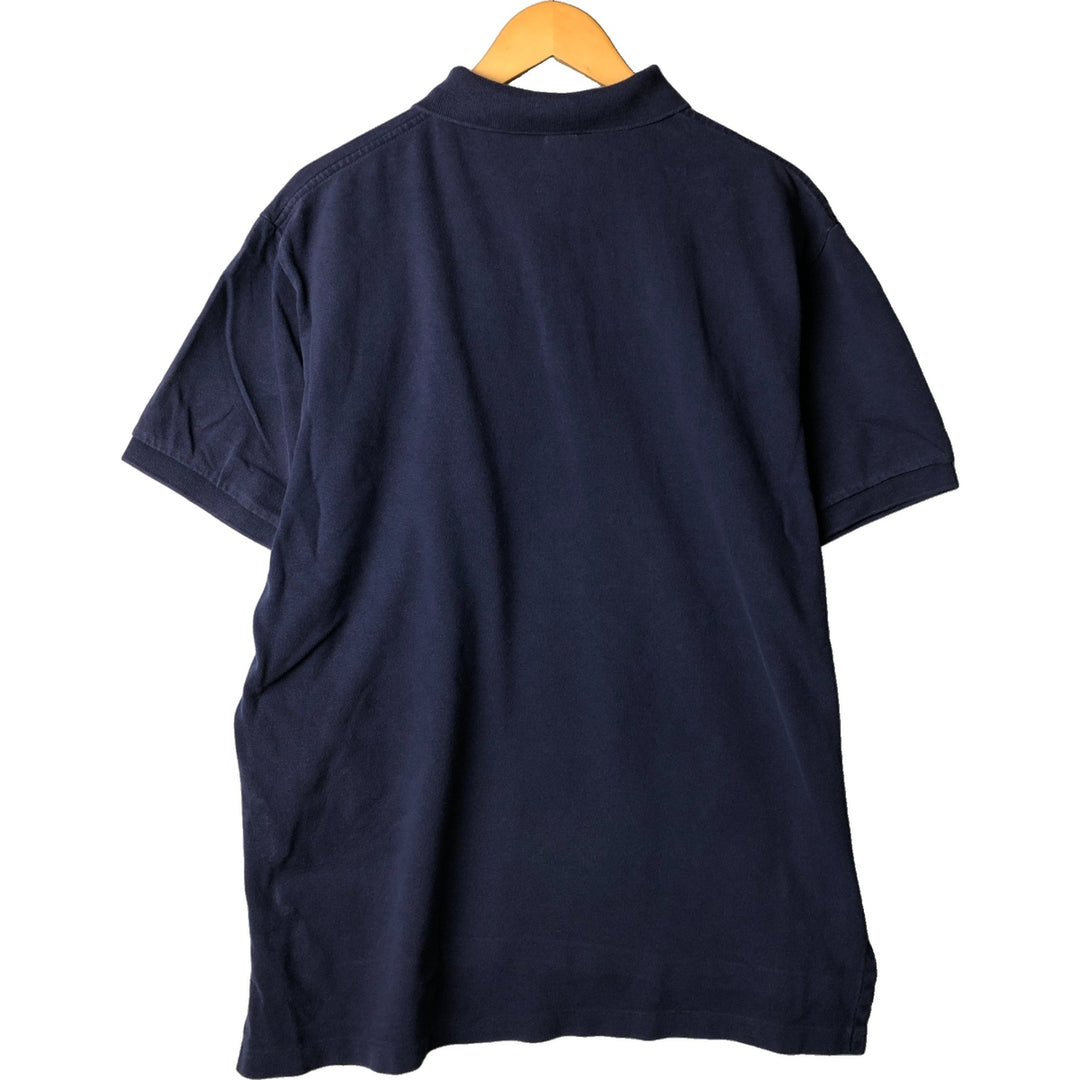 Ralph Lauren POLO by Ralph Lauren short sleeve polo shirt, men's XL size cotton navy blue type Vintage Second Hand