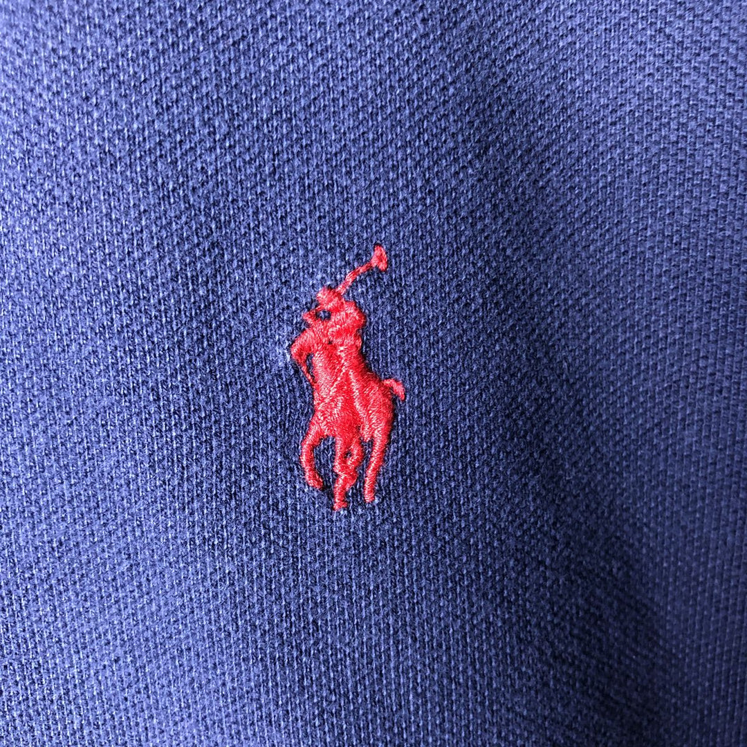 Ralph Lauren POLO by Ralph Lauren short sleeve polo shirt, men's XL size cotton navy blue type Vintage Second Hand