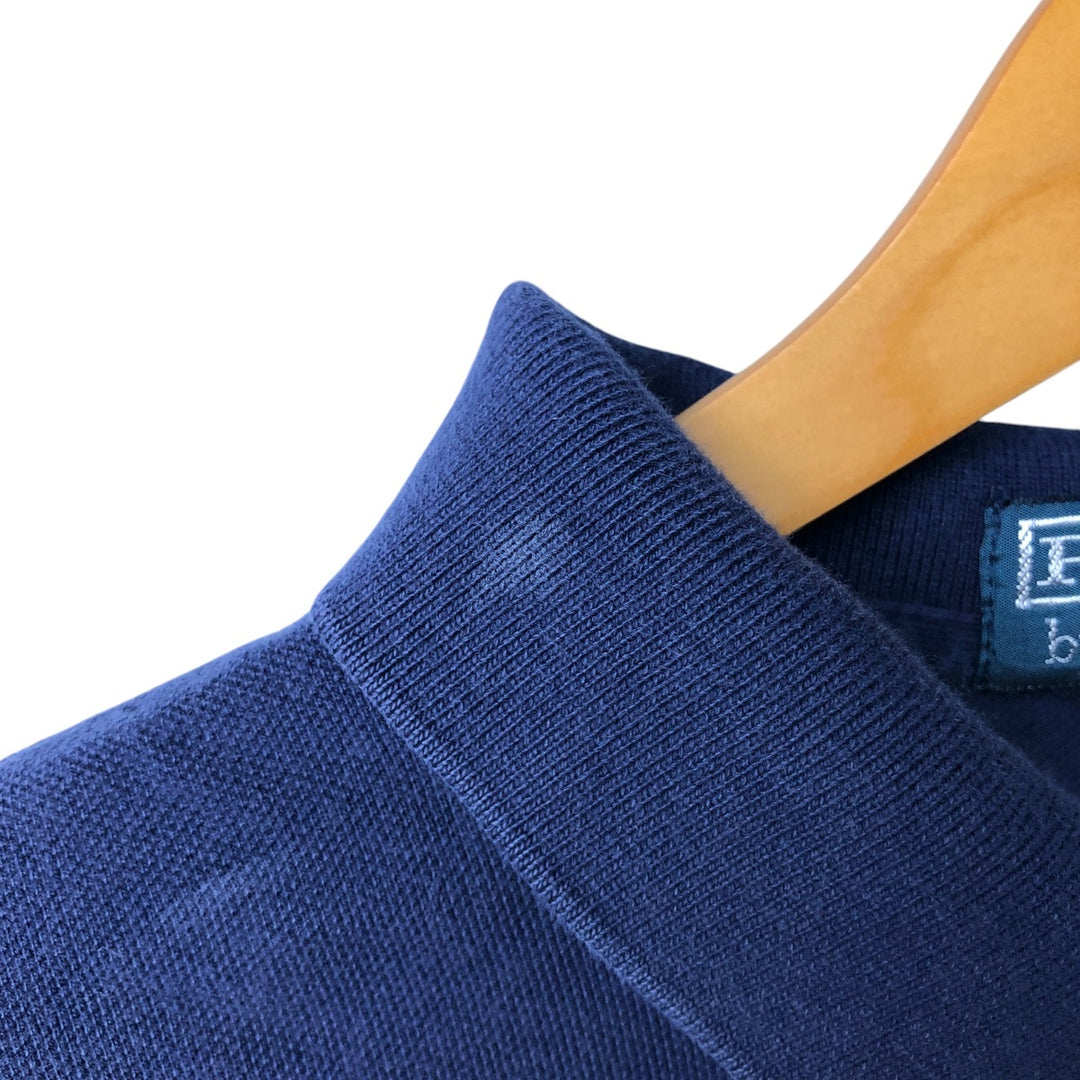 Ralph Lauren POLO by Ralph Lauren short sleeve polo shirt, men's XL size cotton navy blue type Vintage Second Hand