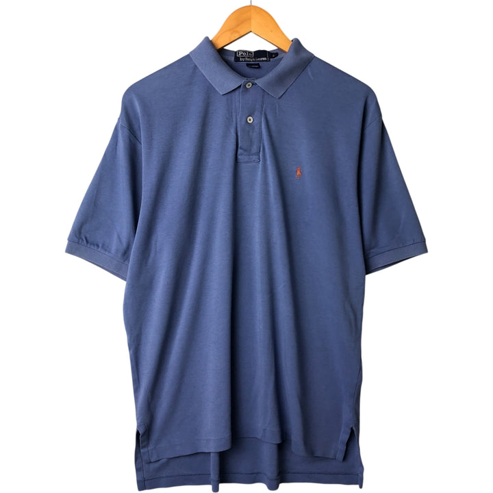 Ralph Lauren POLO by Ralph Lauren short sleeve polo shirt, men's size M cotton Blue type light blue Vintage Second Hand