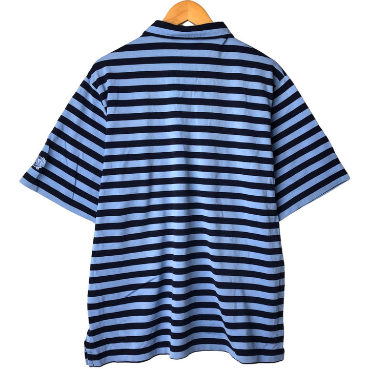 Ralph Lauren POLO GOLF Short Sleeve Striped Polo Shirt Men's XL Pima Cotton navy blue type Vintage Second Hand