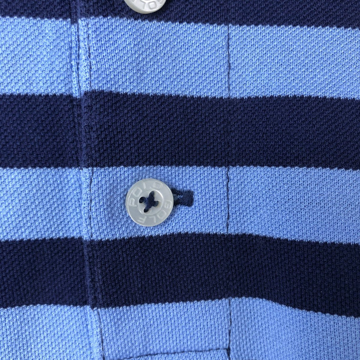 Ralph Lauren POLO GOLF Short Sleeve Striped Polo Shirt Men's XL Pima Cotton navy blue type Vintage Second Hand