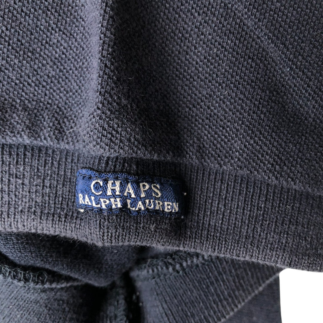 Ralph Lauren CHAPS short sleeve polo shirt, men's size L cotton black type Vintage Second Hand